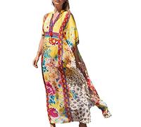 Bsubseach Ethnique Imprimé Bikini Cover Up Pour Maillots De Bain Femme Longue Plage Loose Robe Kaftan Caftan Loungewear