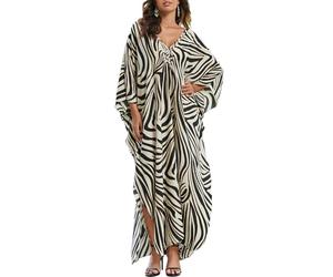 Bsubseach Robes Kaftan Maillot De Bain Cover Up Bande Caftans Plus Taille Longue Caftan Cover Up Côté Split Robe Caftan Maillots De Bain Vneck Robe Kaftan Loose