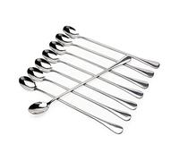 Bswefty 10pcs 9 Pouces Long Manche Iced cuillère à thé en Acier Inoxydable Cocktail Remuer cuillères for mélange thé café crème glacée cuillère Set