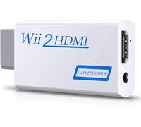 BSWL Adaptateur Wii HDMI pour TV, Wii to HDMI Converter Wii Hdmi Adapter Convertisseur Adaptateur Vidéo Full HD 1080P avec Audio 3,5 mm et Sortie HDMI, Prend en Charge Tous Les Modes d'affichage Wii