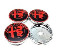 BSWNSJZT 4 Pièces Cache Moyeux de Voiture pour Alfa Romeo Mito 147 156 159 166 Giulietta Spider Stelvio 50mm, Couvercle de Moyeu Central de Jante Accessoires