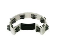 Bsx Tambourin Demi-Lune Avec 20 Paires De Cymbales Chromées Blanc