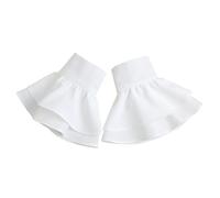 BSYLOO Lolita Accessories White Lace Sleeves False Cuffs Lace Wrist Cuffs White Fingerless Gloves