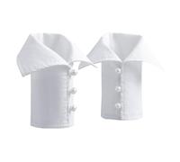 BSYLOO Lolita Accessories White Lace Sleeves False Cuffs Lace Wrist Cuffs White Fingerless Gloves