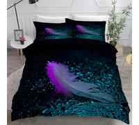 BSYYZQC Housse de Couette 140x200 Cm, Plumes Parure de Lit 3-PièCes avec 2 Taies d'oreiller 65x65 cm Plume Microfibre Housse Couette -avec Fermetures éClair