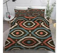 BSYYZQC Housse de Couette 140x200 Style Ethnique Parure de Lit Abstrait Ensemble de Lit Reversible, Housse de Couettes Microfibre et 2 Taies d'oreiller 65x65 cm, avec Fermeture Éclair