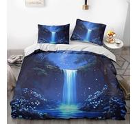 BSYYZQC Housse de Couette 160x200 Automne Parure de Lit 160x200 Ciel éToilé Housses de Couette Imprimé en Microfibre avec Fermeture Éclair et 2 Taies d'oreiller 65x65 cm