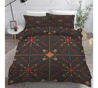 BSYYZQC Housse de Couette 200x200 Minimaliste, Parure de Lit Ethnique, Ensemble de Lit Reversible, Housse de Couettes Microfibre et 2 Taies d'oreiller 65x65 cm, avec Fermeture Éclair