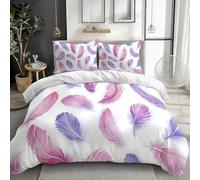 BSYYZQC Housse de Couette 200x200 Plumes Parure de Lit Minimaliste Ensemble de Lit Reversible, Housse de Couettes Microfibre et 2 Taies d'oreiller 65x65 cm, avec Fermeture Éclair