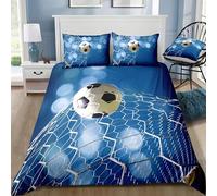 BSYYZQC Housse de Couette 220x240 Football Parure de Lit 220x240 Match De Football Housses de Couettes Imprimé en Microfibre avec Fermeture Éclair et 2 Taies d'oreiller 65x65 cm