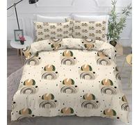 BSYYZQC Housse de Couette 220x240 GéOméTrique, Parure de Lit BohèMe, Ensemble de Lit Reversible, Housse de Couettes Microfibre et 2 Taies d'oreiller 65x65 cm, avec Fermeture Éclair