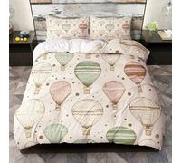 BSYYZQC Housse de Couette 220x240 Pois, Parure de Lit MontgolfièRe, Ensemble de Lit Reversible, Housse de Couettes Microfibre et 2 Taies d'oreiller 65x65 cm, avec Fermeture Éclair