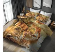 BSYYZQC Housse de Couette 220x240 RivièRe Parure de Lit 220x240 Cerf Housses de Couettes Imprimé en Microfibre avec Fermeture Éclair et 2 Taies d'oreiller 65x65 cm