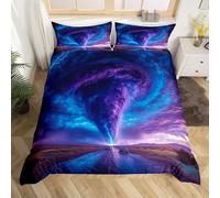 BSYYZQC Housse de Couette 220x240 TempêTe De Ciel éToilé Parure de Lit Vortex Ensemble de Lit Reversible, Housse de Couettes Microfibre et 2 Taies d'oreiller 65x65 cm, avec Fermeture Éclair