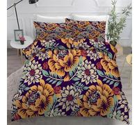 BSYYZQC Housse de Couette 240x260 Fleurs Parure de Lit Style Nordique Ensemble de Lit Reversible, Housse de Couettes Microfibre et 2 Taies d'oreiller 65x65 cm, avec Fermeture Éclair