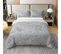 BSYYZQC Housse de Couette 240x260 Motif Cachemire Parure de Lit 240x260 RéTro Housse de Couette 2 Personnes Microfibre avec Fermeture Éclair et 2 Taies d'oreiller 65x65 cm