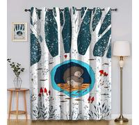 BSYYZQC Rideau Occultant HéRisson Rideaux Arbres Rideau Thermique Isolant Anti Froid et Chaleur, pour Chambre/Salon Décoration de Fenêtre, 2 Pièces, 75x166cm (LxH)