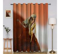 BSYYZQC Rideau Occultant Insectes Rideaux Mante Religieuse Rideau Thermique Isolant Anti Froid et Chaleur, pour Chambre/Salon Décoration de Fenêtre, 2 Pièces, 75x166cm (LxH)