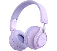 BT-06C Casque pour enfants, mode de connexion Bluetooth/3,5 mm, Bluetooth 5.3, mode de protection auditive pour enfants, 85 dB maximum, RVB, coloré, halo, portable, pliable, design, batterie intégrée 