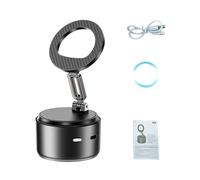 BT 5.3 Support de Téléphone de Voiture pour Haut-Parleur sans Fil Portable Appels Mains Libres Support de Téléphone avec Visualisation Réglable pour Les Expériences Musicales et (Black)