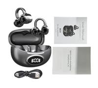 BT 5.4 Noise Canceling Earbuds with LED Display and Dual Microphone Clear Calls Long Playing Time Wireless Headphones for Gym Workout and Commuting (Black Gray)