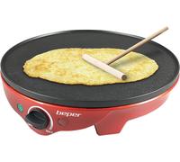 Bt.700y Crêpière Électrique Avec Spatule En Bois, 1300w, Plaque Antiadhésive, Rouge[Ble9300800]