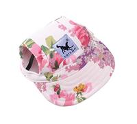 BT Bear Chapeau pour chien, visière décontractée, casquette de baseball pour animal domestique avec trous d'oreille et mentonnière pour chiens de petite et moyenne taille (fleur, taille S)