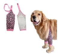 BT Bear Manchon de convalescence chirurgicale pour pattes avant - Empêche le léchage des plaies, du coude et des hanches des chiens - Manches de récupération (léopard rose, taille XL)