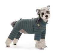 BT Bear Manteau d'hiver chaud pour chien, pyjama chaud rayé en coton pour chien, pull réfléchissant réglable, vêtements d'hiver pour chiens de petite et moyenne taille, vert, taille M