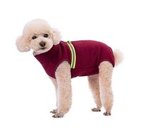 BT Bear Manteau polaire confortable pour chien, veste intégrale pour chien, grenouillère avec anneau en D, vêtements d'hiver pour chien de compagnie d'extérieur ou d'intérieur (rouge, M)