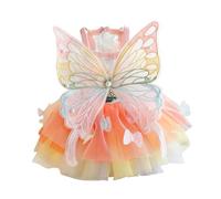 BT Bear Robe de Princesse pour Chien Papillon Robe de Mariée avec Jupe Tutu Multicouche pour Chat Chiot Taille M