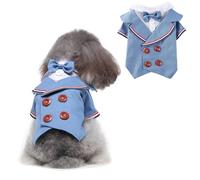 BT Bear Smoking formel pour petit chien et chat avec nœud papillon noir - Costume de mariage pour chien et chat de petite et moyenne taille - Bleu - Taille M