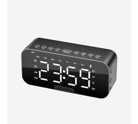 BT Clock Speaker, petit réveil domestique avec radio FM, portable, insertion de carte, connexion, haute musique, horloge numérique grand écran, connexion facile