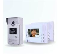 BT SECURITY Portier interphone vidéo cards 4 fils - 2 écrans blancs - avec lecteur de badge 11 G