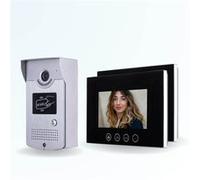 Portier interphone vidéo cards 4 fils - 2 écrans noirs 7 - avec mémoire photos - avec lecteur de badge