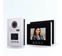 BT SECURITY Portier interphone vidéo classic-2 4 fils - 2 écrans noirs 7" - avec mémoire photos - avec lecteur de badge 11 G