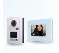 BT SECURITY Portier interphone vidéo classic-2 4 fils pour 2 entrées - 1 appartement - 2 platines - 1 écran blanc 7" - avec mémoire photos - avec lecteur de badge 11 G