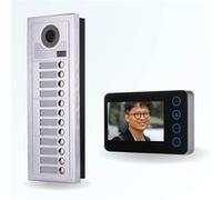 Portier interphone vidéo modern 2 fils - 12 appartements - 12 écrans noirs