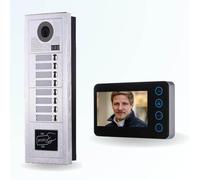 BT SECURITY Portier interphone vidéo modern 2 fils - 8 appartements - 8 écrans noirs - avec lecteur de badge 11