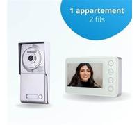 Portier interphone vidéo neo 2 fils - 1 appartement - 1 écran blanc