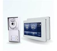 BT Security Portier interphone vidéo Neo 2 Fils - 2 Appartements - 2 écrans tactiles Smart 7" Blanc