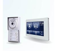 BT Security Portier interphone vidéo Neo 2 Fils - 4 Appartements - 4 écrans tactiles Smart 7" Blanc