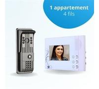 BT SECURITY Portier interphone vidéo pili 4 fils - 1 écran blanc 11 G