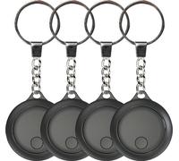 BT Tracker Item Finder Work with Find My, 4 Pack Battery Operated Item Locator with Chain Support Message Push and Sound Alarm for Keys Wallet Luggage Pet Bags and More Worldwide Phone Finder
