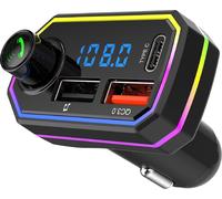 Bt06 Fm Radio Mp3 Player Bluetooth Hands Free Kit 2.1a Usb Auto Charger Quick Charging for Mobile Phone Black Phone