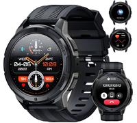 Bt10 Montre Connectée Homme Avec Appels Bluetooth,1,43"" Amoled Batterie 410mah, Montre Etanche 5 Atm Pour Android Ios Avec Moniteur Fréquence Cardiaque, Surveillance Sommeil, Noir