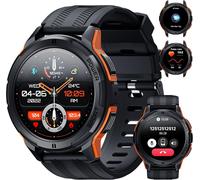 Bt10 Montre Connectée Homme Avec Appels Bluetooth,1,43"" Amoled Batterie 410mah,Montre Etanche 5 Atm Pour Android Ios Avec Moniteur Fréquence Cardiaque,Surveillance Sommeil,Orange