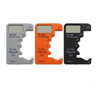 BT189 Testeur de batterie avec écran numérique LCD, pour une très petite tension de 9 V pour piles bouton AA AAA, détecteur de batterie et jauge de batterie domestique (orange)
