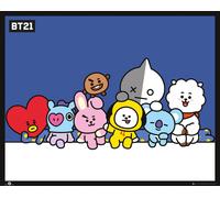 BT21 - Mini-Poster - Group + 1 paquet de tesa Powerstrips® - Contenu 20 pièces