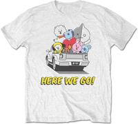 BT21 - T-shirt "Here We Go" pour homme/femme unie RO4303 (M) (Blanc)